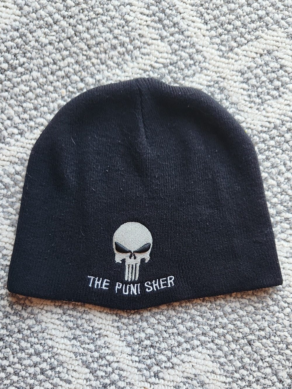 The Punisher Black Embroidered Beanie - Skull Logo